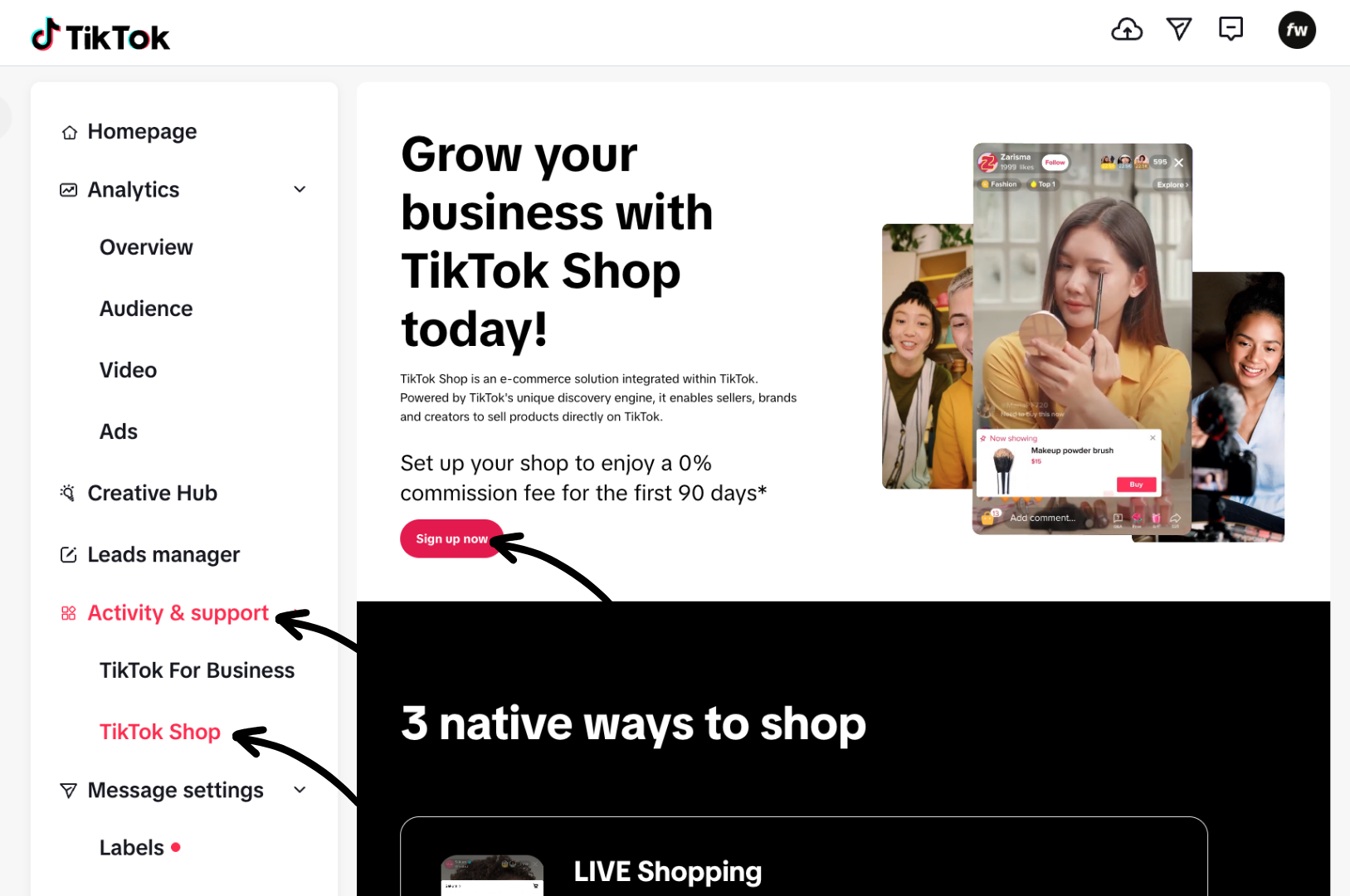 Activity - TikTok shop - Sign up now.png