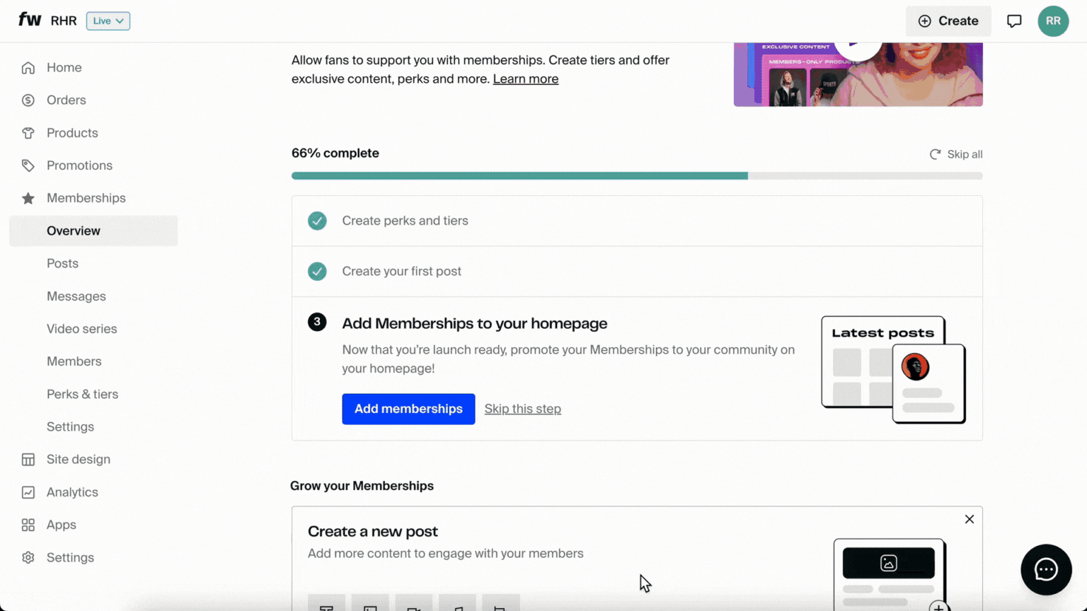 GIF - FW - Add Memberships to home page.gif