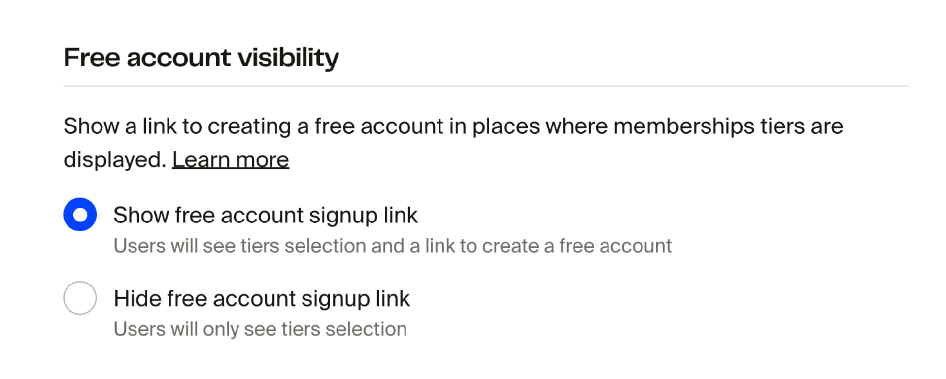 Free account visibility - Show free account signup link.png