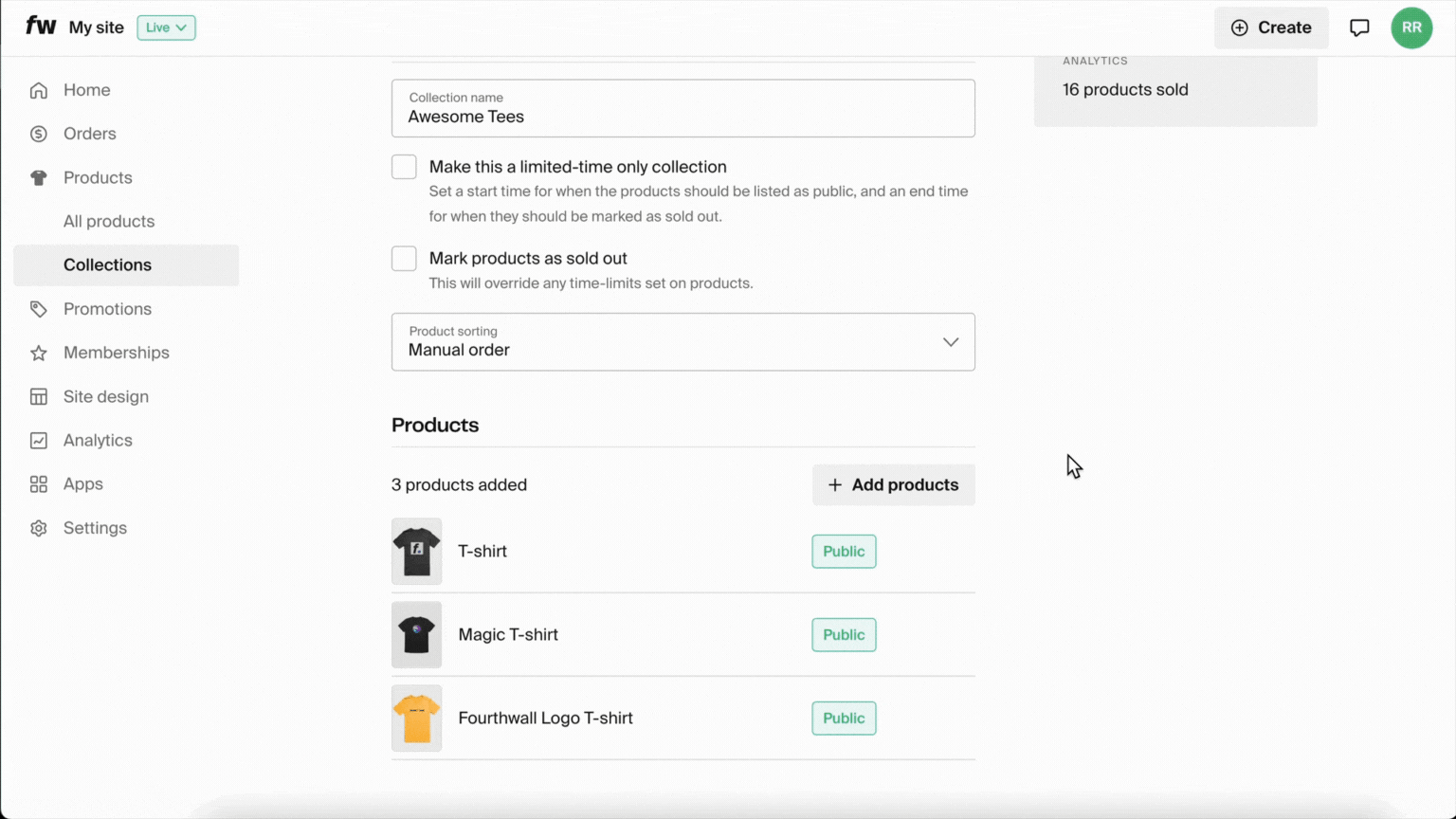 GIF - FW - Collection sorting modes.gif