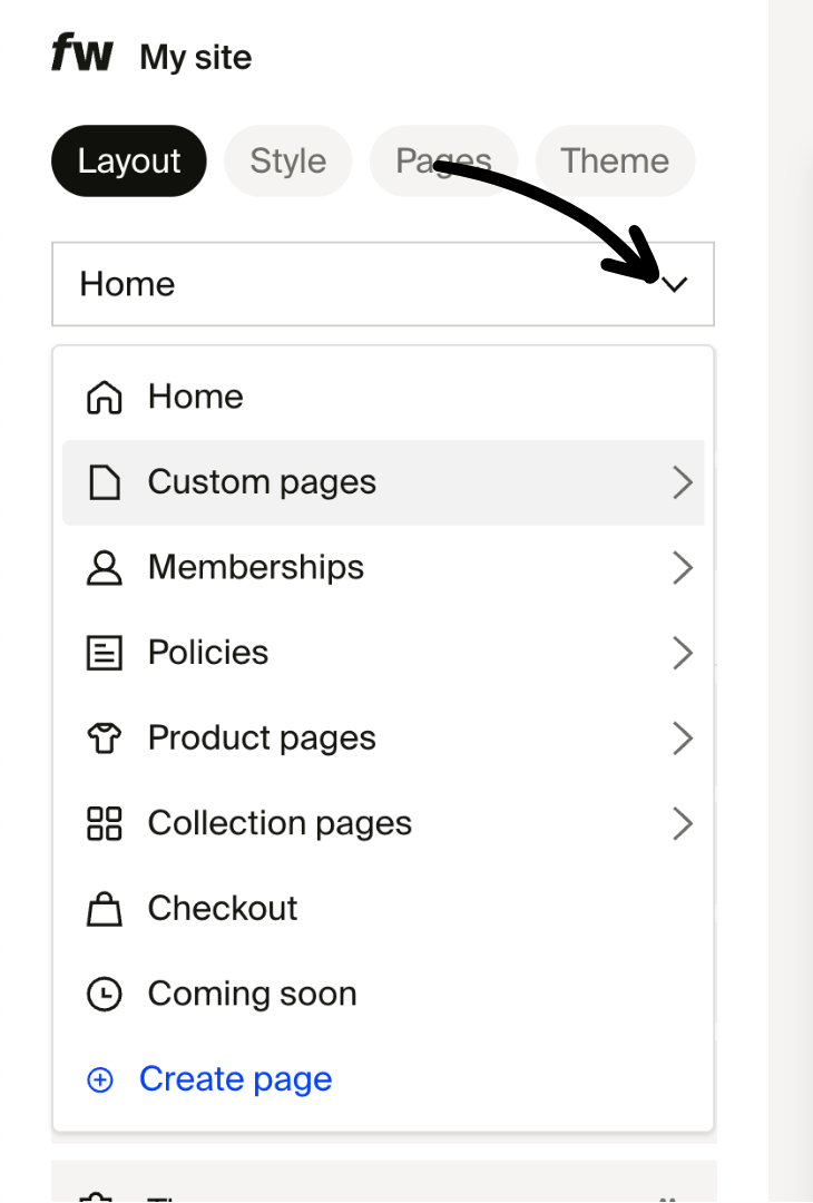 Select a site page from the drop-down menu.png