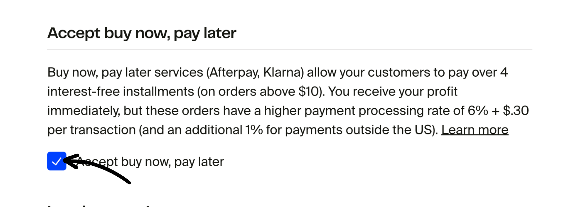 Check or uncheck Accept buy now, pay later.png